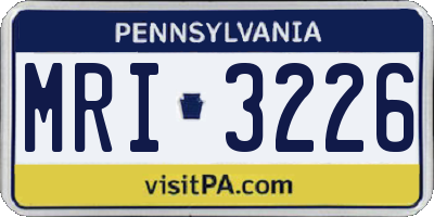 PA license plate MRI3226