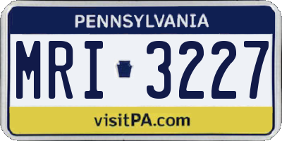 PA license plate MRI3227