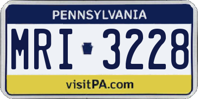 PA license plate MRI3228