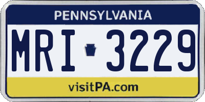 PA license plate MRI3229