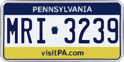 PA license plate MRI3239