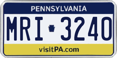 PA license plate MRI3240