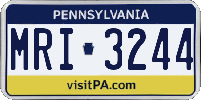 PA license plate MRI3244
