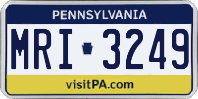 PA license plate MRI3249