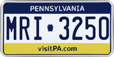 PA license plate MRI3250
