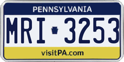 PA license plate MRI3253