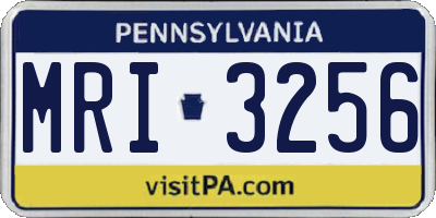 PA license plate MRI3256