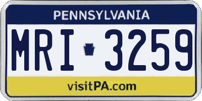 PA license plate MRI3259