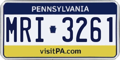PA license plate MRI3261