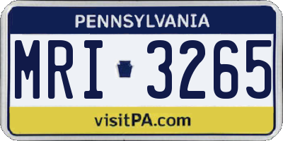 PA license plate MRI3265