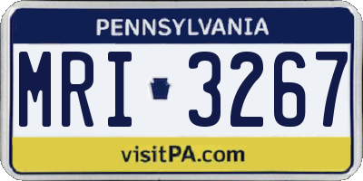 PA license plate MRI3267