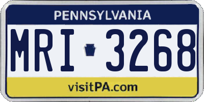 PA license plate MRI3268