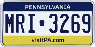 PA license plate MRI3269