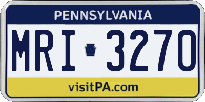 PA license plate MRI3270