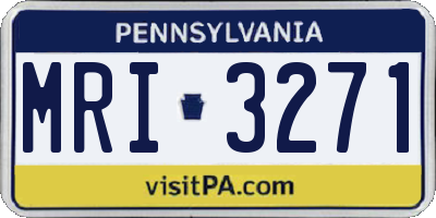 PA license plate MRI3271