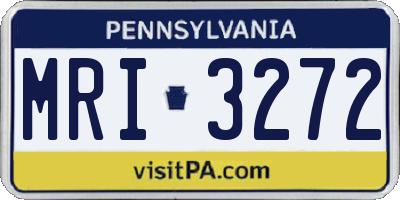 PA license plate MRI3272