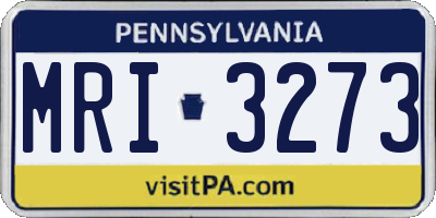 PA license plate MRI3273