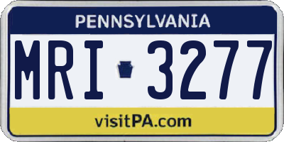 PA license plate MRI3277