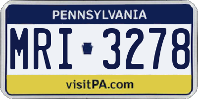 PA license plate MRI3278