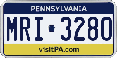 PA license plate MRI3280