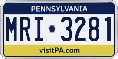 PA license plate MRI3281
