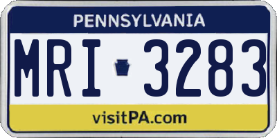 PA license plate MRI3283