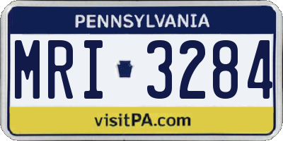 PA license plate MRI3284
