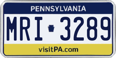 PA license plate MRI3289