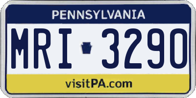 PA license plate MRI3290