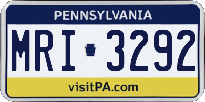 PA license plate MRI3292