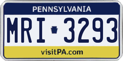 PA license plate MRI3293