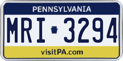 PA license plate MRI3294
