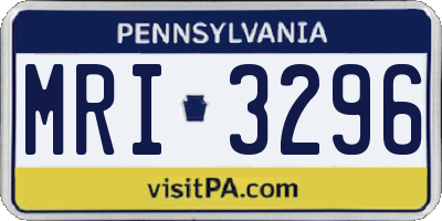 PA license plate MRI3296