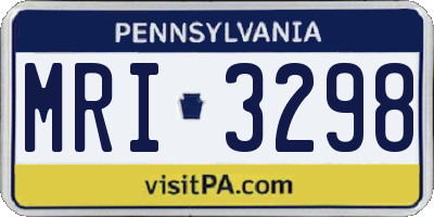 PA license plate MRI3298