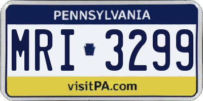 PA license plate MRI3299