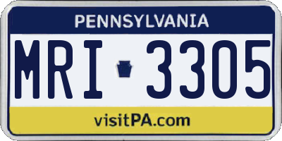 PA license plate MRI3305
