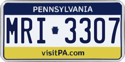 PA license plate MRI3307