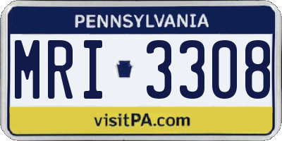 PA license plate MRI3308