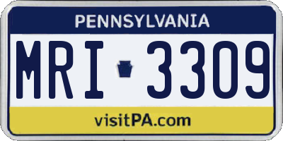 PA license plate MRI3309