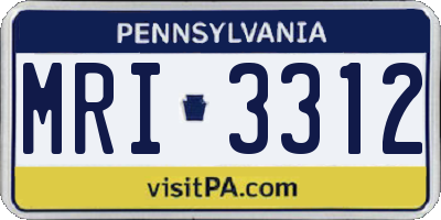 PA license plate MRI3312