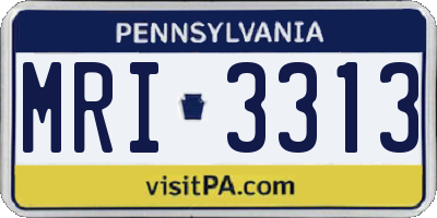 PA license plate MRI3313