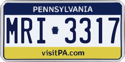 PA license plate MRI3317