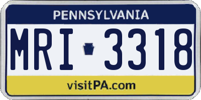 PA license plate MRI3318