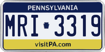 PA license plate MRI3319