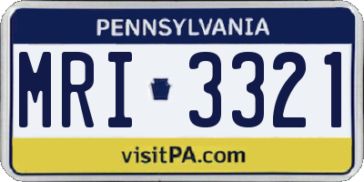 PA license plate MRI3321