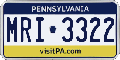PA license plate MRI3322