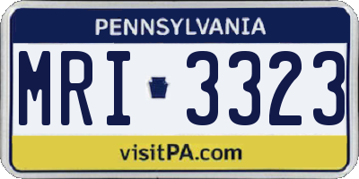 PA license plate MRI3323