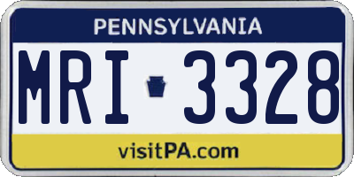 PA license plate MRI3328