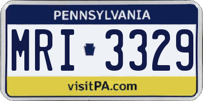 PA license plate MRI3329