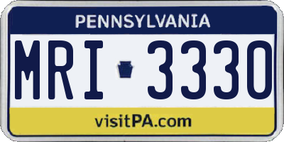 PA license plate MRI3330